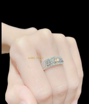 Nhẫn Xoàn Trơn Bauguette Unisex - N1337.8