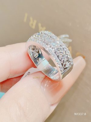 Nhẫn Xoàn Trơn Bauguette Unisex - N1337.8 4 9c0d5cfc711cd48b60b69d68a7d96e08