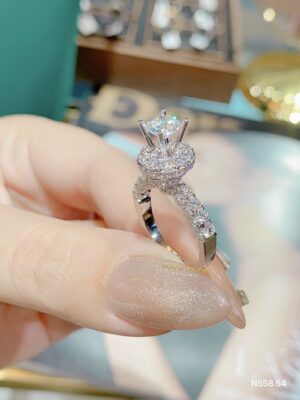 Nhẫn Nữ Kim Cương Halo - N558.54 - Long Ngọc Luxury 1 1706974626592
