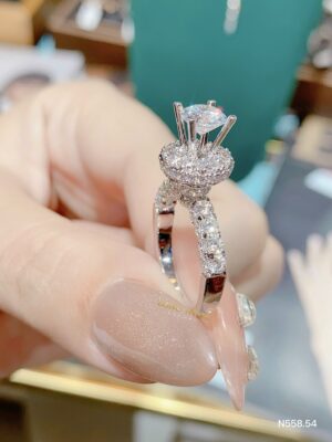 Nhẫn Nữ Kim Cương Halo - N558.54 - Long Ngọc Luxury 2 1706974626601