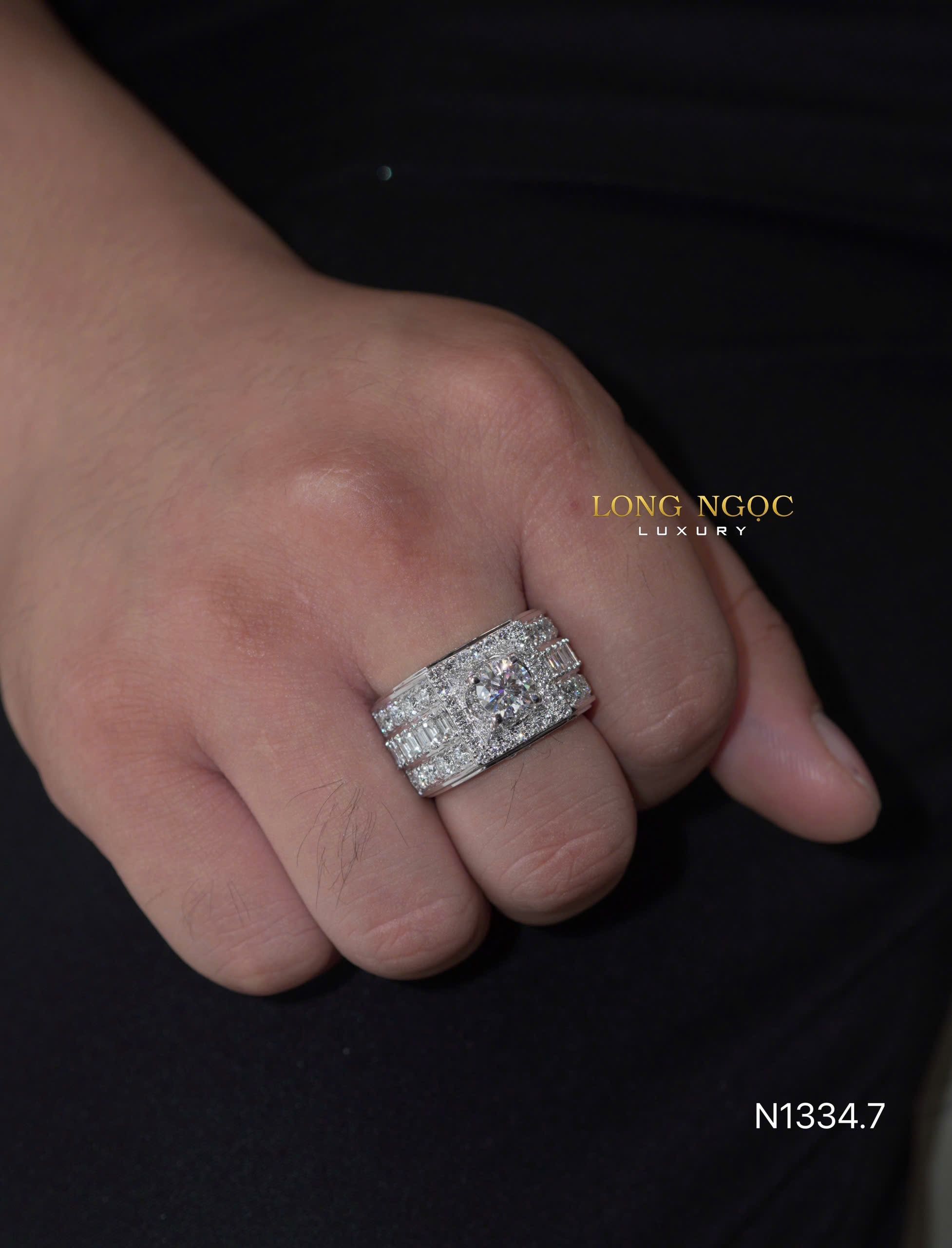 Nhẫn Nam Kim Cương - Long Ngọc Luxury - N1334.7