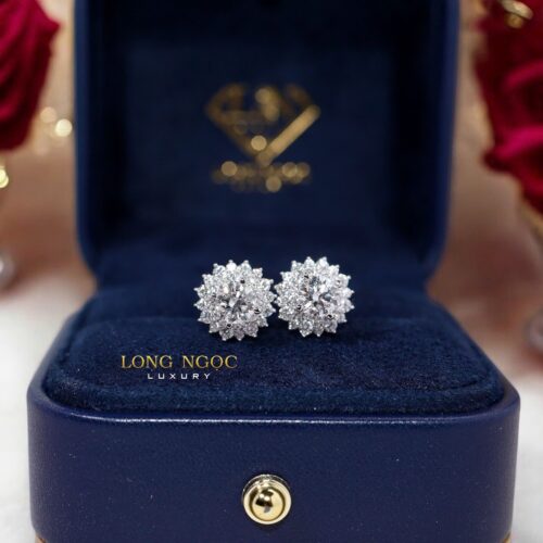 Bông Tai Kim Cương - Long Ngọc Luxury - B157.413