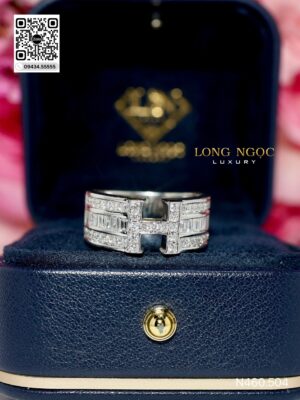 Nhẫn Kim Cương Chữ H - Long Ngọc Luxury - N460.504