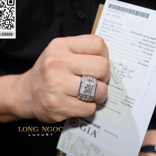 Nhẫn Nam Kim Cương - Long Ngọc Luxury - N1403.7
