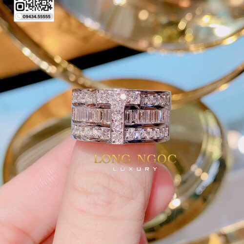 Nhẫn Chữ T Kim Cương - Long Ngọc Luxury - N460.295