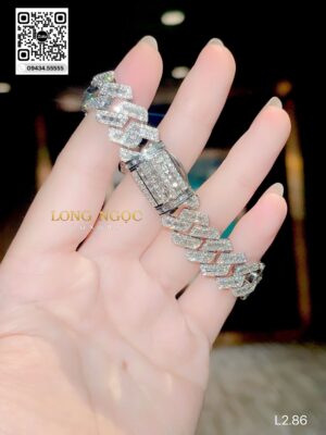 Lắc Tay Cuban Full Xoàn - Long Ngọc Luxury - L2.86