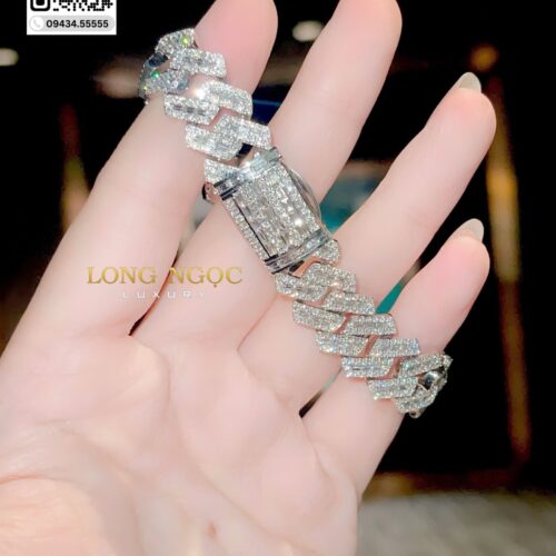 Lắc Tay Cuban Full Xoàn - Long Ngọc Luxury - L2.86