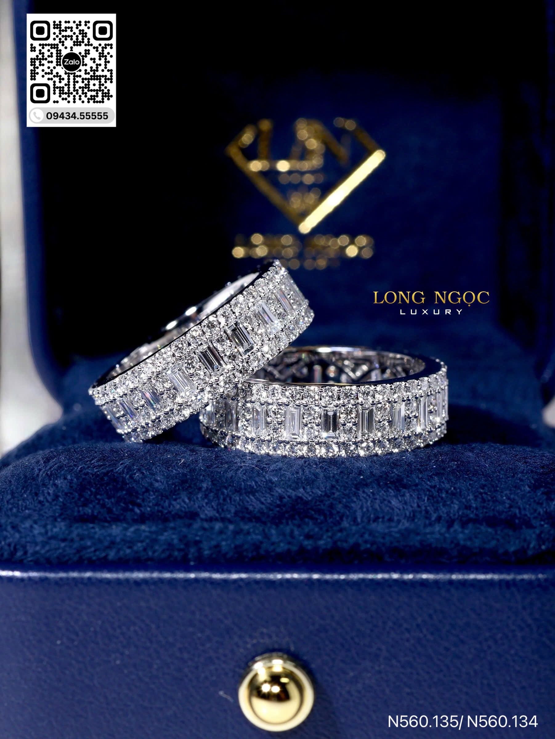 Nhẫn Trơn Full Xoàn - Long Ngọc Luxury - N560.134 & 135