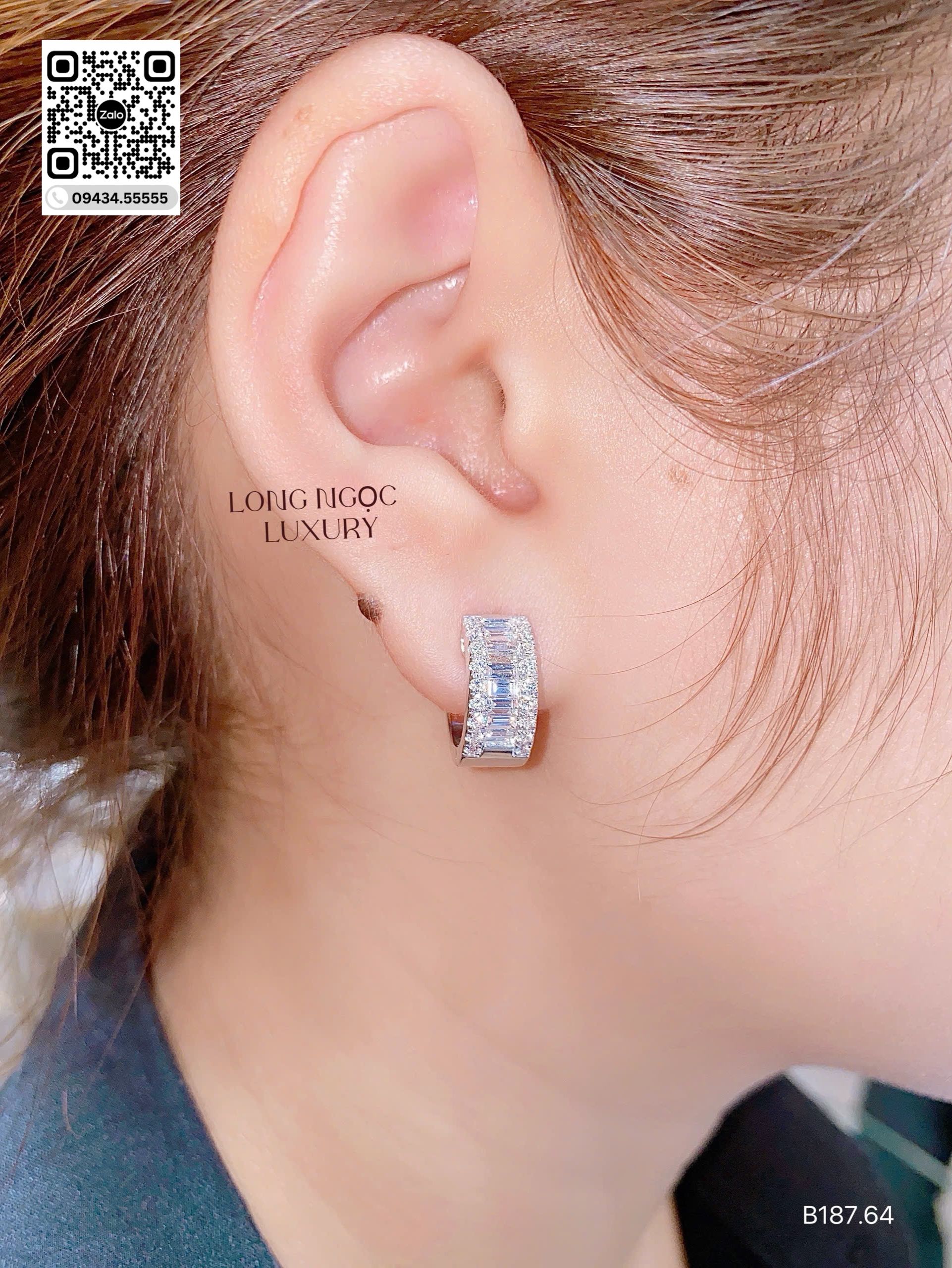 Bông Tai Kim Cương - Long Ngọc Luxury - B187.64