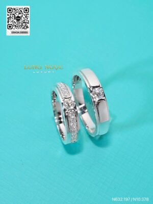 Nhẫn Cặp - Nhẫn Cưới Kim Cương - Long Ngọc Luxury -  N632.197 & N10.378