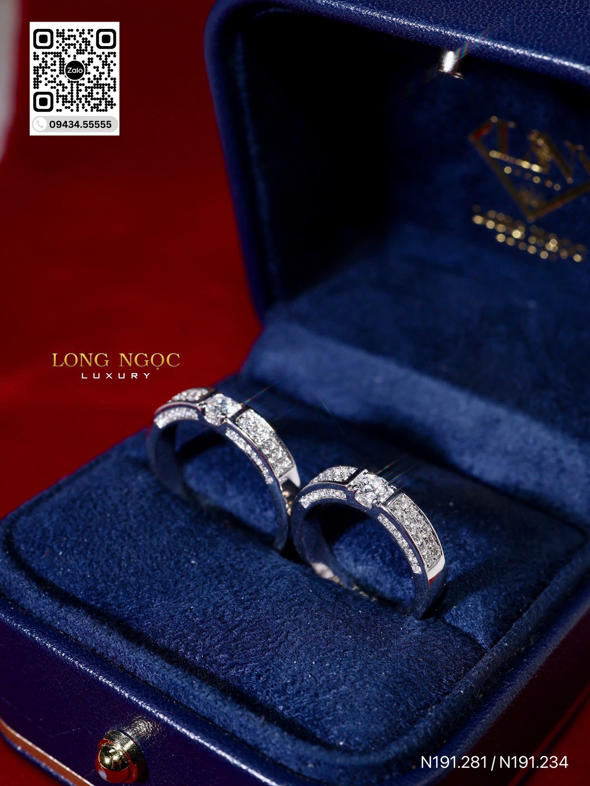 Nhẫn Cặp - Nhẫn Cưới Kim Cương - Long Ngọc Luxury - N191.281 & 234